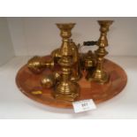 tray of brassware