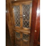 glazed double corner cabinet