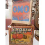 wooden fruit crate & omo box