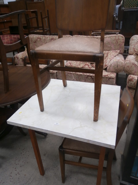 formica topped kitchen table and 2 chairs