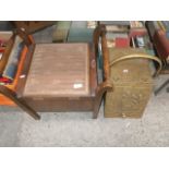 brass coal scuttle and commode stool