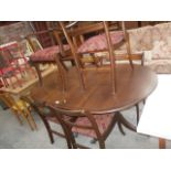 extending dining table 4 chairs and 2 carvers