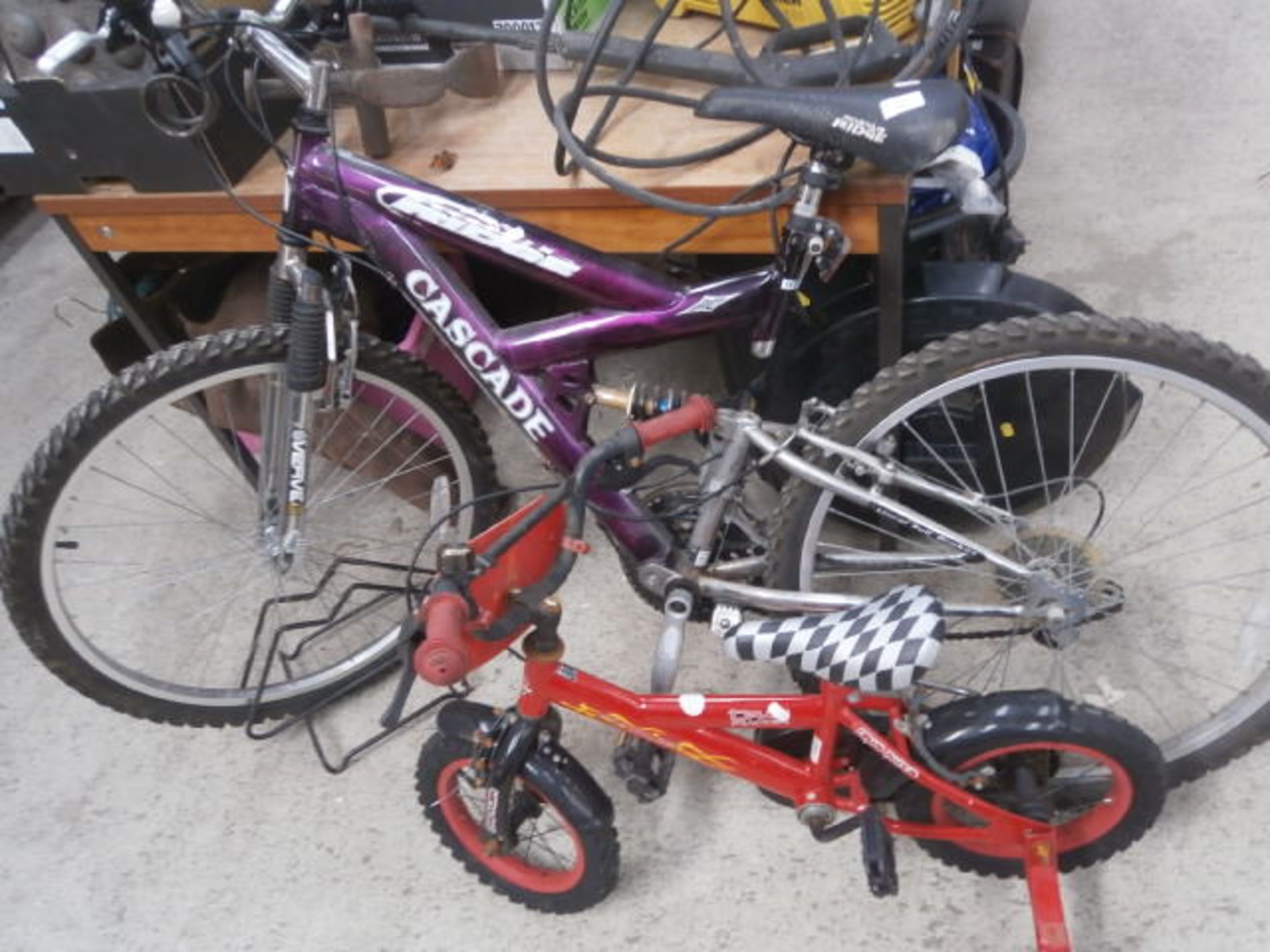 Cascade mountain bike and a Childs bike