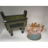 oriental cast planter & doorstop