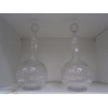 pair of cut glass decanters