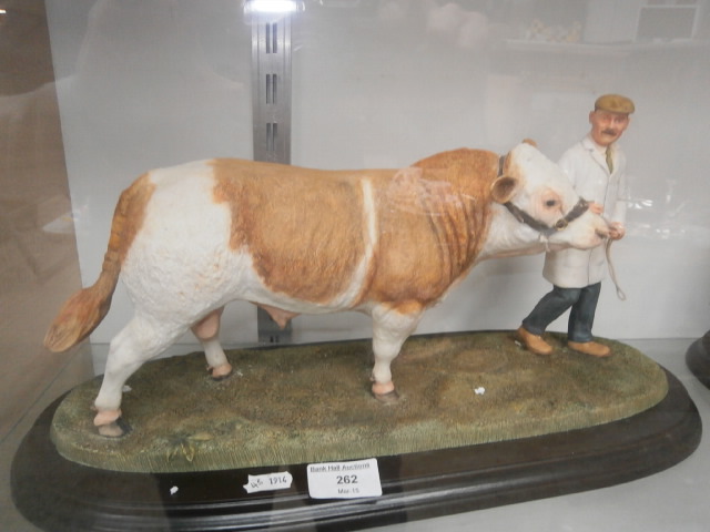 country artist bull figurine - tail a/f