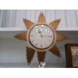 vintage sunburst clock