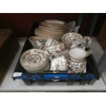 box of indian tree & crescent ivory crockery