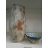 David Walters porcelain vase and one other pc