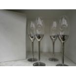4 silver plated champagne flutes