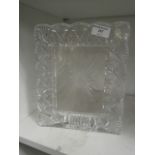 Heavy cut glass picture frame