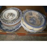 Box of vintage table ware inc meat platters