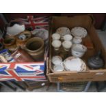 2 boxes inc. Named pottery, stoneware etc