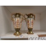pair of double handled vases