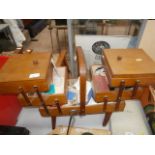 cantilever sewing box with contents