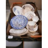 box inc hand painted shelly teaset, blue and white etc