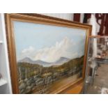 large gilt framed oil on canvas signed antonias