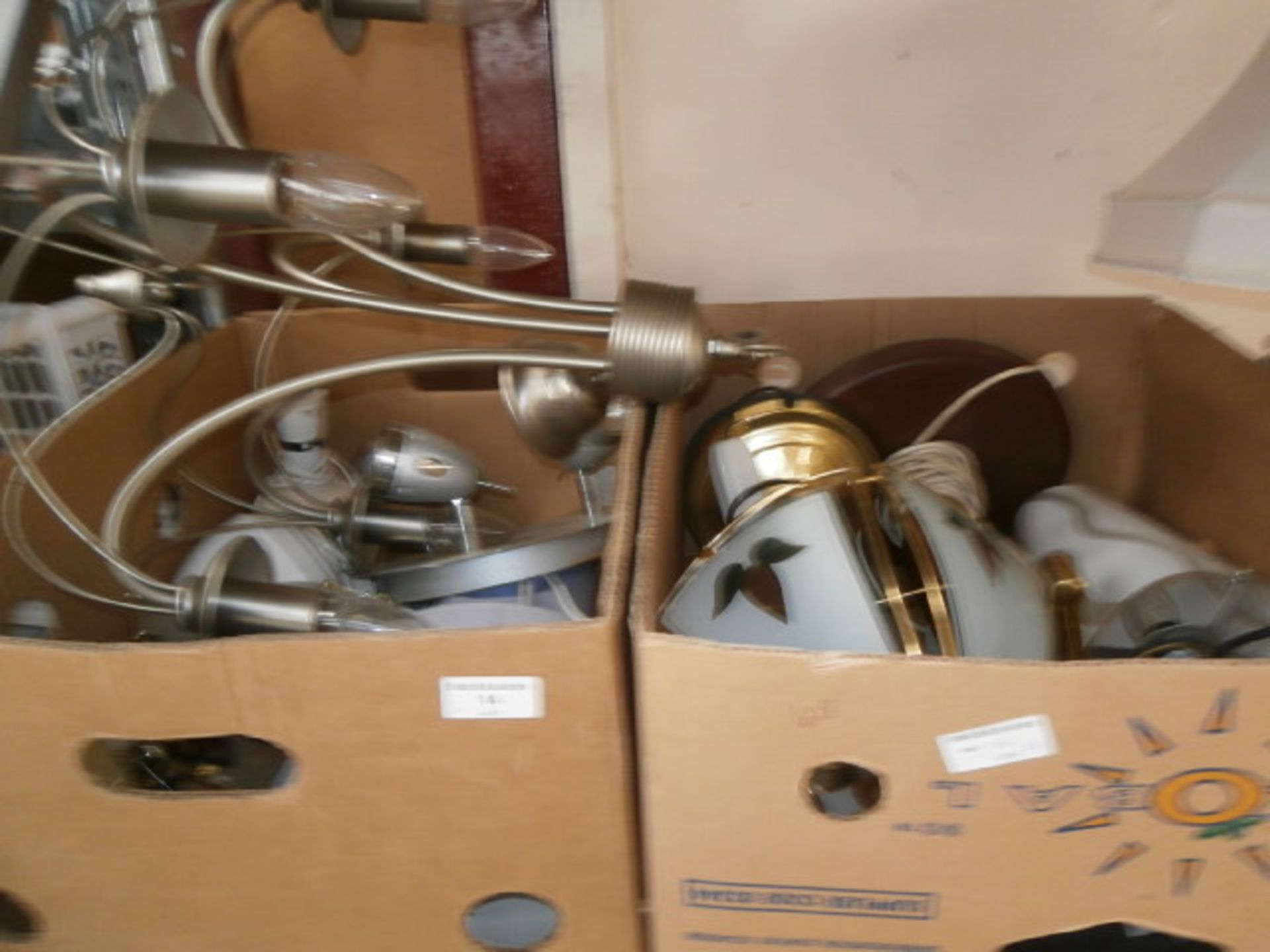 2 boxes of lamps & light fittings