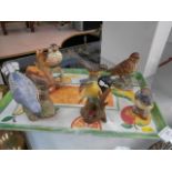 4 crown staffordshire bird figures ( 1 a/f ) and 2 others