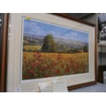 signed limited edition print 'meadow poppies' by William r makison