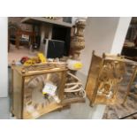 lamp base and 2 carriage clocks