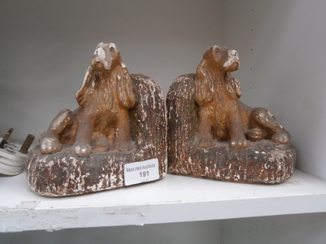 pair of vintage dog bookends