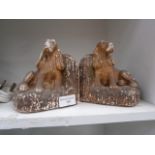 pair of vintage dog bookends