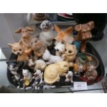 tray of animal figurines inc Q cat, wade and sylvac etc