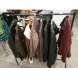 8 various leather jackets