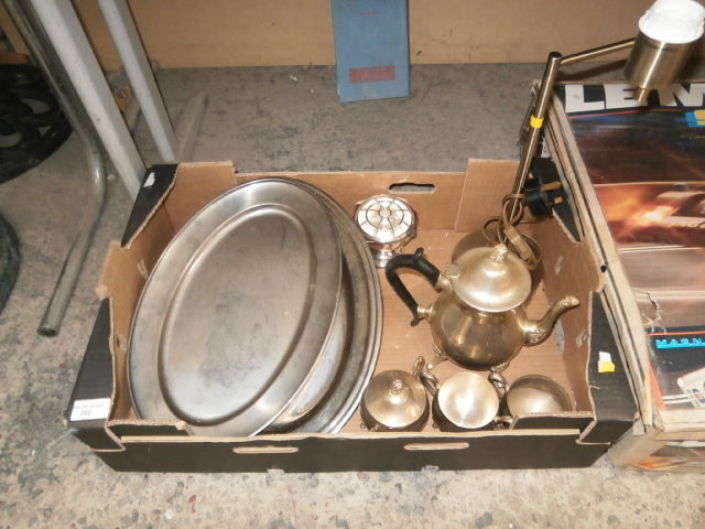 box of metal ware inc 4 piece coffee set