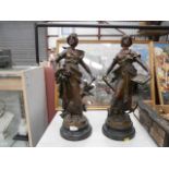 pair of French spelter figurines