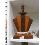 art deco wooden lamp base