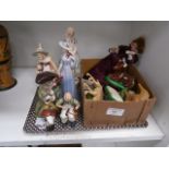 tray of figurines inc Lewiss Carroll ware