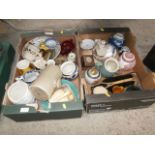 2 boxes of collectable pottery inc oriental, stoneware and motto ware etc