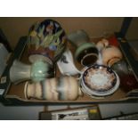 box of collectable pottery inc german vases