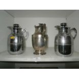 3 vintage thermos jugs