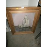 oil on canvas of flask and glass signed AA96