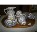 blue and white tea set