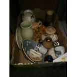 box of collectable pottery inc pendelfin and deny etc