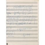 Krenek, Ernst: Signiertes Musikmanuskript  Krenek, Ernst, österr.-amerik. Komponist (1900-1991).