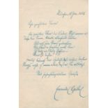 Geibel, Emanuel: Brief mit Gedicht 1865  - Eigh. Brief m. U. "Emanuel Geibel" und integriertem