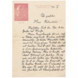 May, Karl: Brief 1909  "Winnetous Testament und Nachlaß"  May, Karl, Reise- und Abenteuer-