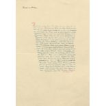 Doderer, Heimito von: Brief August 1958 an Tilla Durieux  - Eigh. Brief m. U. "Heimito v.