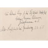 Liliencron, Detlev Freiherr von: Albumblatt 1905  Liliencron, Detlev Freiherr von, Lyriker und