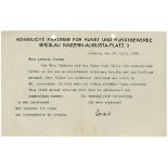 Endell, August: Signiertes Rundschreiben 1919  Endell, August, Architekt und Kunstgewerbler,