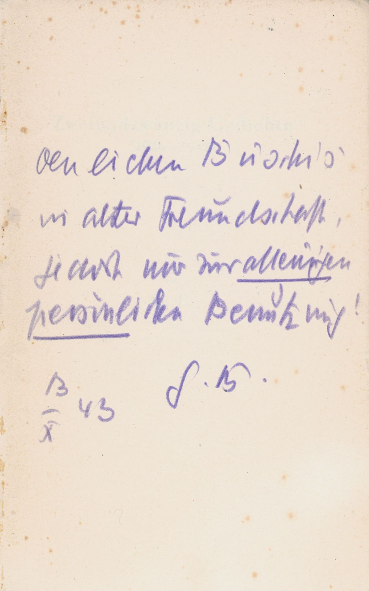 Benn, Gottfried: Zweiundzwanzig Gedichte (1936-1943)  Rarissimum mit Widmung  (Benn, Gottfried). - Image 2 of 3