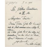 Leistikow, Walter: 2 Briefe 1906  Leistikow, Walter, Maler und Graphiker (1865-1908). 2 eigh. Briefe