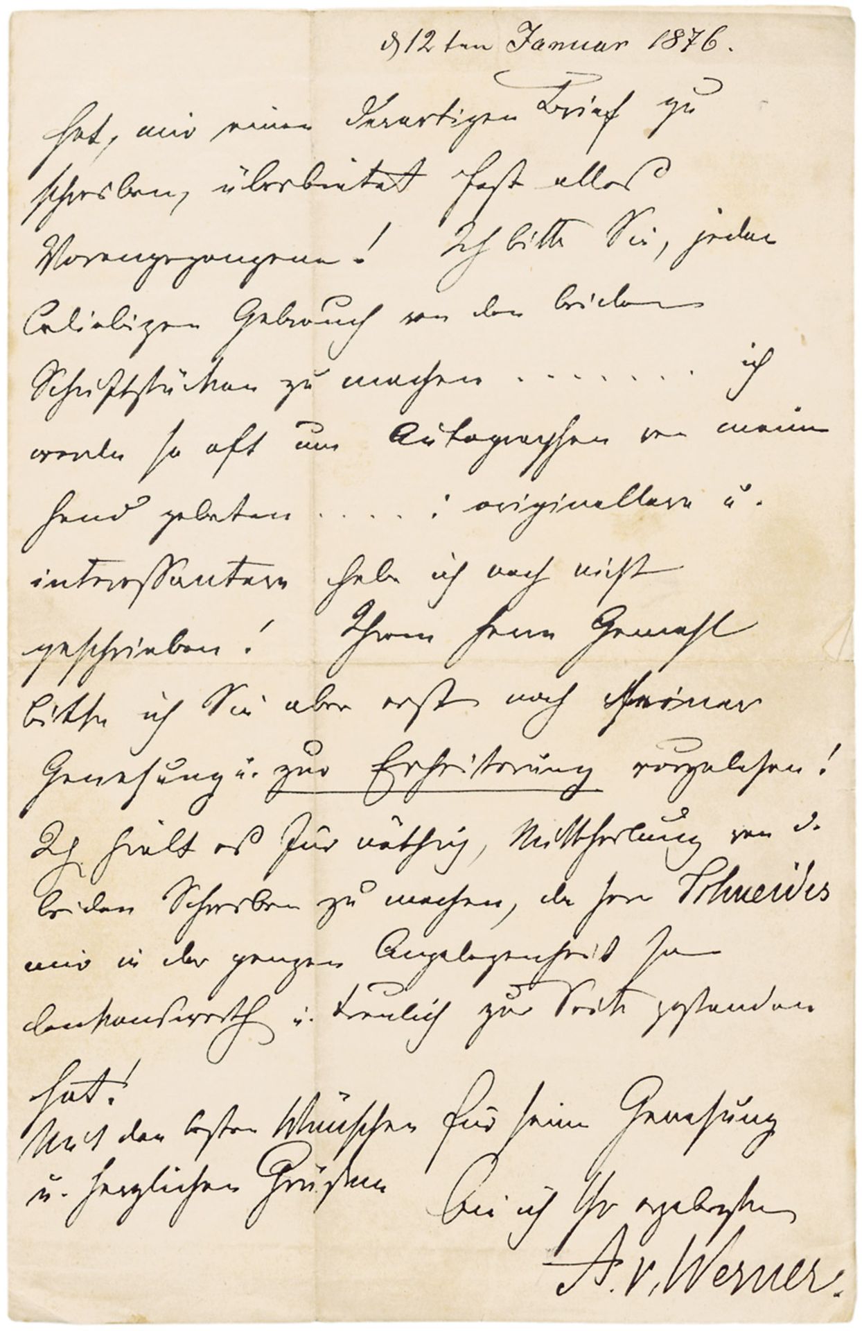 Werner, Anton von: 112 Briefe 1871-1890 + Beilagen  "die große Arbeit meiner ' - Bild 2 aus 2