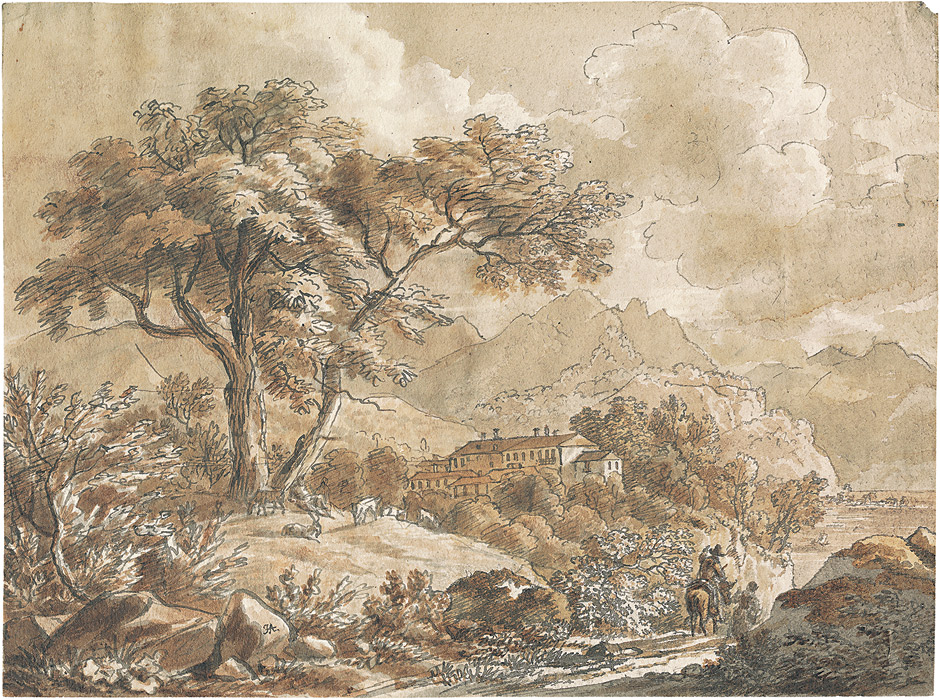 Anckarsvärd, Johann August Graf von: Landschaft bei Belaggio am Lago di Como. Landschaft bei