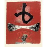 Sugai, Kumi: Aka Aka Farblithographie auf BFK Rives-Velin. 1958. 54,5 x 44,7 cm (66 x 50,4 cm).